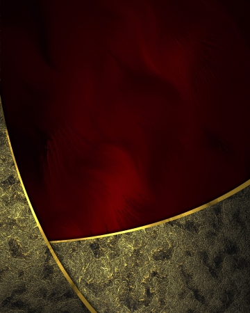 Design templates - Red background with gold ribbons and gold trim.の写真素材