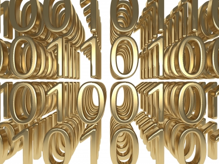 Gold Binary Codeの写真素材