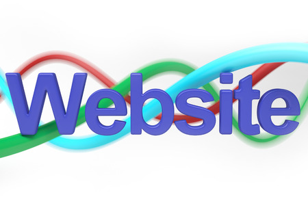 Website 3D letters over white background