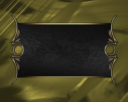 Design template - gold background with Black nameplate with gold trimの写真素材