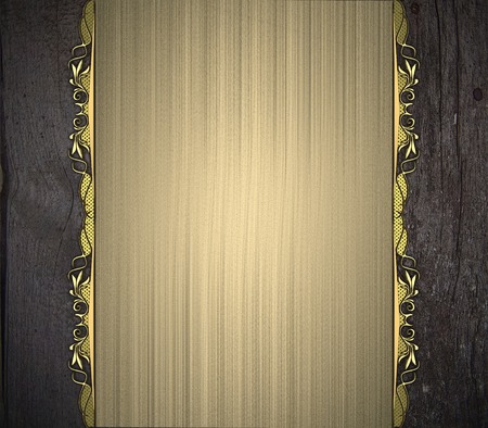 Background of wood with gold stripe for text with gold patterns  Design template  Design siteの写真素材