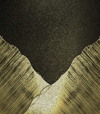 Shabby grunge black background with gold corners. Design template. Design for siteの写真素材