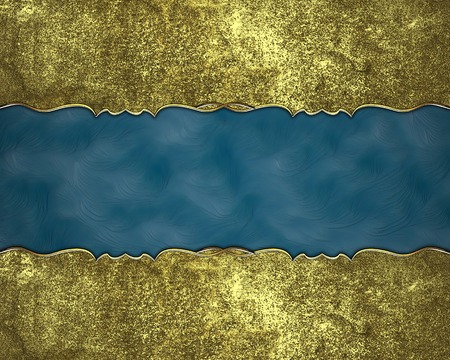 Gold old edges with blue ribbon. Design template. Design siteの写真素材