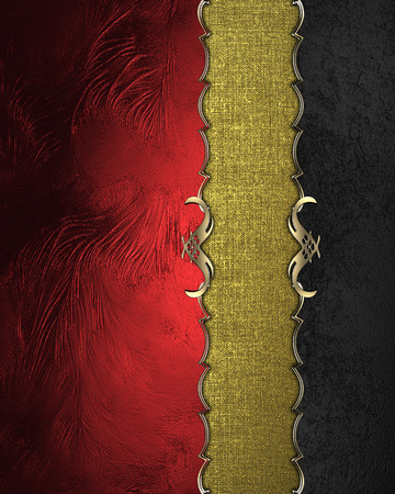 Element of red texture and black texture with gold nameplate. Design template. Design for siteの写真素材