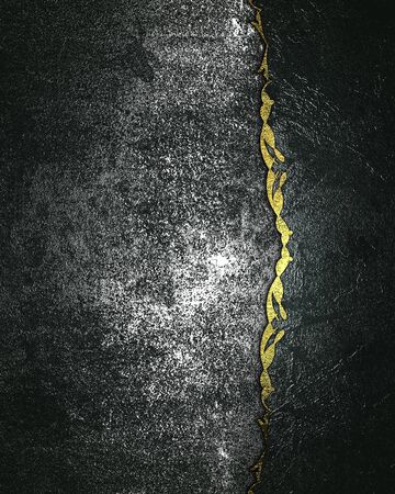 Grunge metal texture with dark blue edge with gold pattern. Template Design.の写真素材
