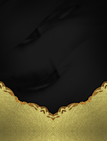 Template gold ornaments on black background. Design templateの写真素材