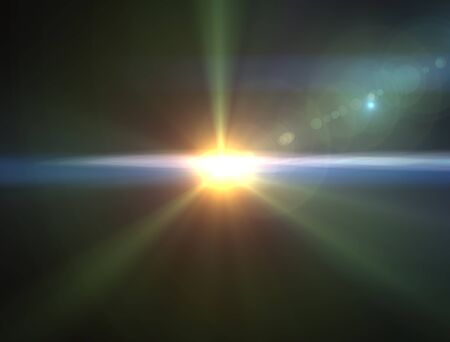Design template - Star, sun with lens flare. Rays background.の写真素材