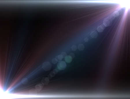 Design template - Red Star, sun with lens flare. Rays background.