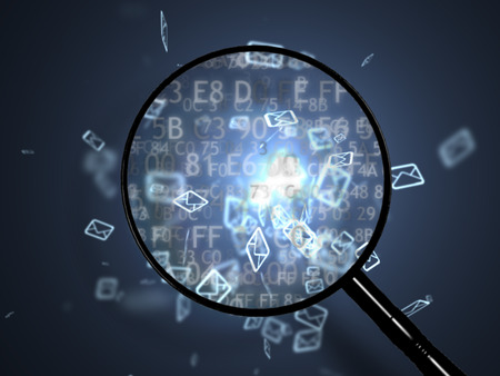 Many letters in the box. Concept SPAM. Many e-mailの写真素材