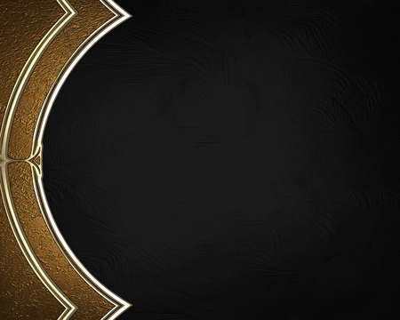 Golden frame on a black background. Element for design. Template for design. copy space for ad brochure or announcement invitation, abstract background.の写真素材