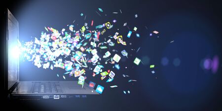 background of the icons social computer network. Social network icons
