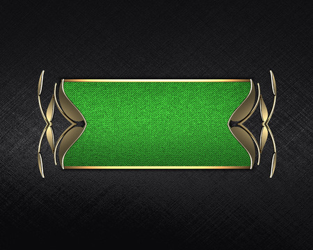 Black texture with a green sign for text. Template for design. copy space for ad brochure or announcement invitationの写真素材