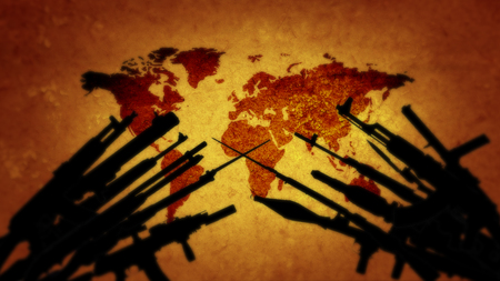 The world is on the brink of war.の写真素材