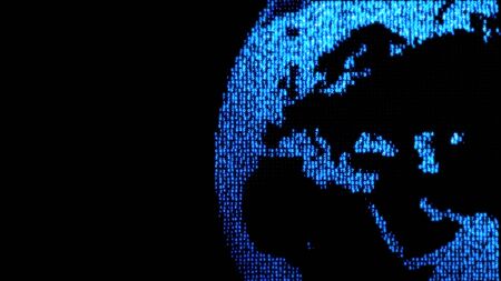 Global Network World. The concept of the Internet all over the world. Earth from the digital codeの写真素材