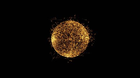 Many particles. Atomic particles. The motion of particles in spaceの写真素材