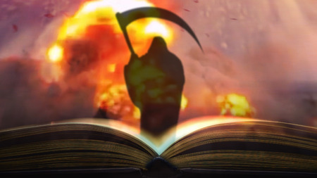 The book of the war. Book written by bloodの写真素材