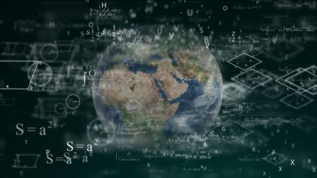 A world full of mathematics, calculations. World Mathematics