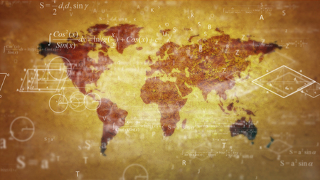 A world full of mathematics, calculations. World Mathematics