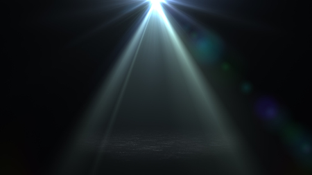 Post light in the darkness. A beautiful beam of light