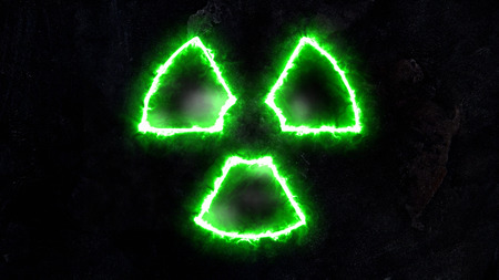 Green plasma glow on radiation.の写真素材