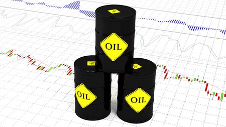 Barrels of oil on the stock market.の写真素材