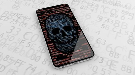 Danger, Internet spy, Watch, spy, hacking, hacker. The phone is infected with a spyware virus....