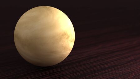 Planet of the solar system Venus. Little planet lies on the table. 3D illustration.の写真素材