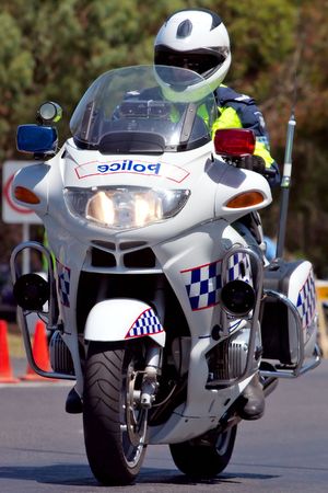 An Australian Police officer on his bike.