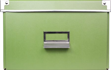 A green storage container with handle & label holder.の写真素材
