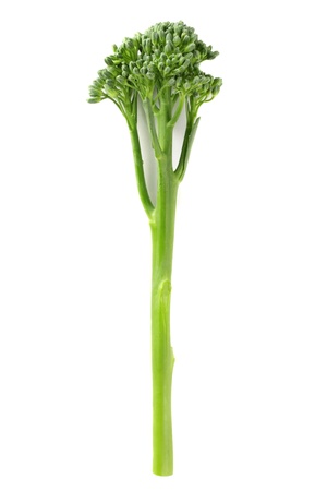 Fresh, organic broccolini, isolated on a white background.の写真素材