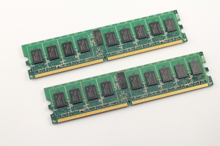close up pair of DIMM memory from PC