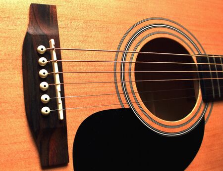 Acoustic guitar body close up