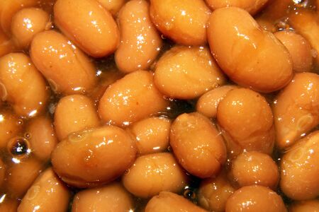 Savory and bubbling baked beans の写真素材