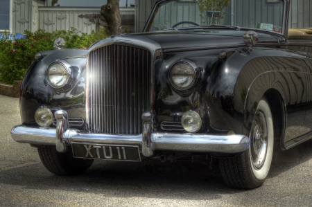 Classic black 1950s Bently convertible