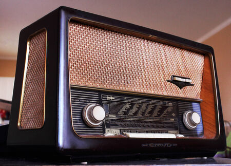 An old 1950's era Emud tube radio.のeditorial素材