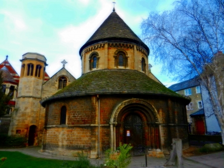 Round Church in Cambridge Englandの写真素材