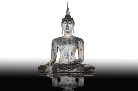 reflection buddha statue isolated の写真素材