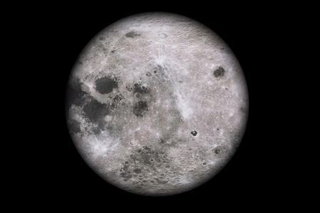 Closeup of full moonの写真素材