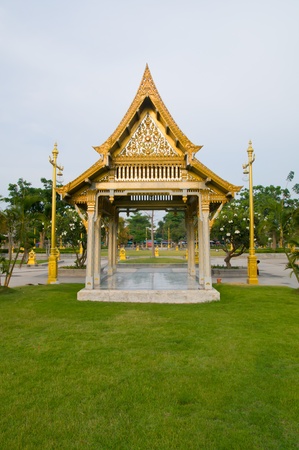 pavilion in temple , thailandの写真素材