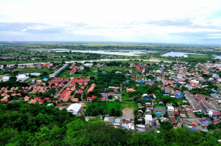 Nakornsawan of Thailand with bird s eye viewの写真素材
