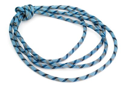 blue and white rope on the white background