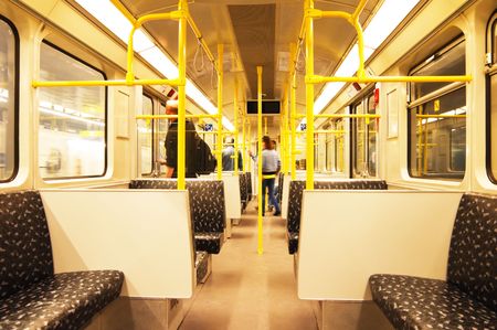 interior of the subway train in Berlin