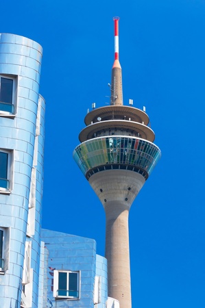 Rheinturm tower Dusseldorf. Germanyのeditorial素材