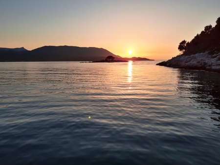 Sunset At Adriatic Sea Croatiaの写真素材