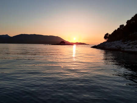 Sunset At Adriatic Sea Croatiaの写真素材