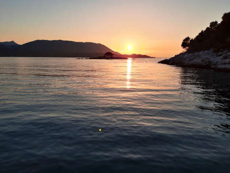 Sunset At Adriatic Sea Croatiaの写真素材
