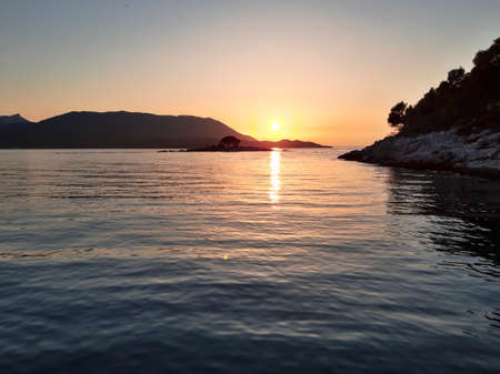 Sunset At Adriatic Sea Croatiaの写真素材