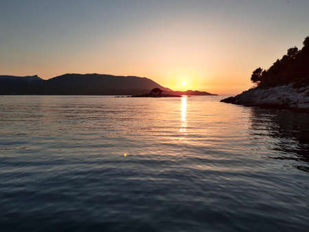 Sunset At Adriatic Sea Croatiaの写真素材