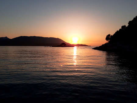 Sunset At Adriatic Sea Croatiaの写真素材