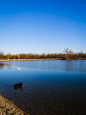 Croatia Zagreb Jarun Lake Landscapeの写真素材